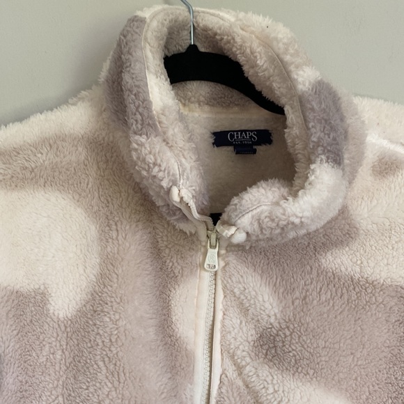 Chaps Womens Fleece Pullover Pastel Camo 1/4 Zip Pockets Mock Neck Size S - Picture 2 of 5